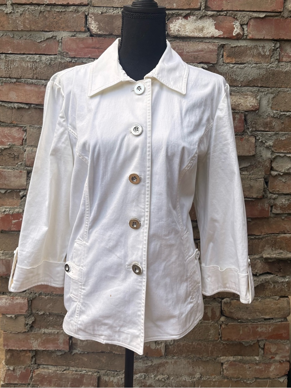 Charter Club Off-White Button-Front Blazer Jacket